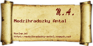 Medzihradszky Antal névjegykártya